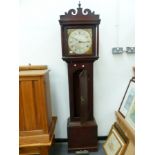 AN 18TH C. OAK CASED 30 HOUR LONG CASE CLOCK, THE DIAL SIGNED WILLIAM WISE, WANTAGE.