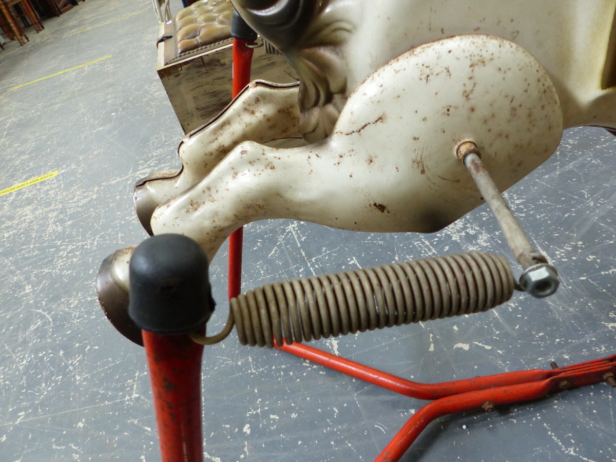 A MOBO TIN ROCKING HORSE AND A SMALL RETRO TABLE. - Image 7 of 16