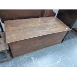 A 19TH C. OAK BLANKET BOX.