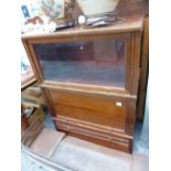 A MAHOGANY GLOBE WEIRNECK STYLE BOOKCASE.