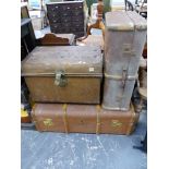 THREE LUGGAGE TRUNKS.