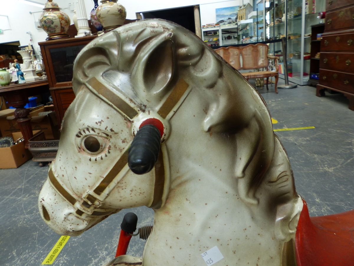 A MOBO TIN ROCKING HORSE AND A SMALL RETRO TABLE. - Image 12 of 16