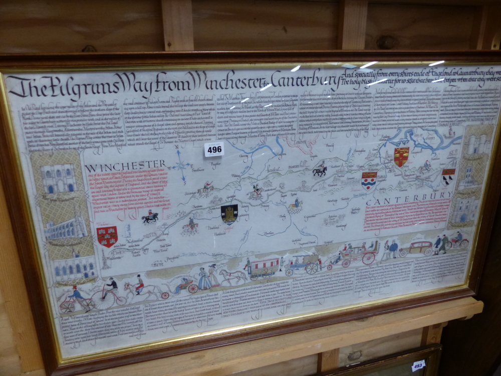 LARGE PICTURE THE PILGRIMS WAY FROM WINCHESTER TO CANTERBURY.