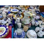 AN EXTENSIVE COLLECTION OF CHINA TEA AND DINNER WARES, CHARACTER JUGS, FIGURINES, BOXED COALPORT AND