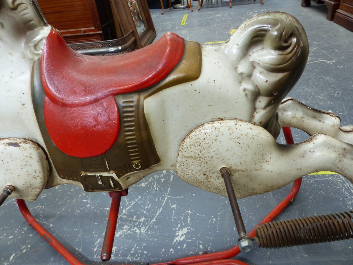 A MOBO TIN ROCKING HORSE AND A SMALL RETRO TABLE. - Image 11 of 16