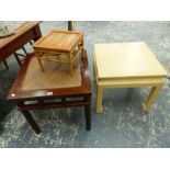 THREE ORIENTAL OCCASIONAL TABLES.