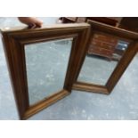 A PAIR OF MODERN WALL MIRRORS.