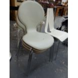 A SET OF THREE RETO STYLE SIDE CHAIRS AND ONE OTHER.