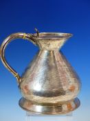 A VICTORIAN SILVER HALLMARKED LIDDED EWER IN THE FORM OF A HARVEST JUG. DATED 1896 SHEFFIELD FOR