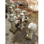 A GROUP OF STONE BALUSTRADES, ETC.