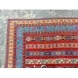 EASTERN HANDWOVEN MIXED METHOD CARPET. 236 x 174cms.