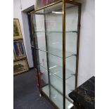 AB ART DECO GLAZED BRONZE DISPLAY CASE, THE DOORS TO THE NARROW SIDES ENCLOSING FOUR SHELVES ADJUST