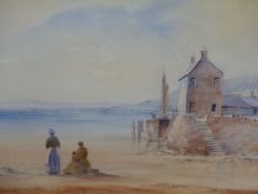 EDWARD EMERSON (20th.C. SCHOOL). ARR. 'ON THE SHORE'. WATERCOLOUR, SIGNED. 38 x 53cms.