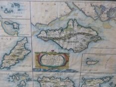 AFTER ROBERT MORDEN. AN ANTIQUE HAND COLOURED MAP ENTITLED 'THE SMALLER ISLANDS IN THE BRITISH