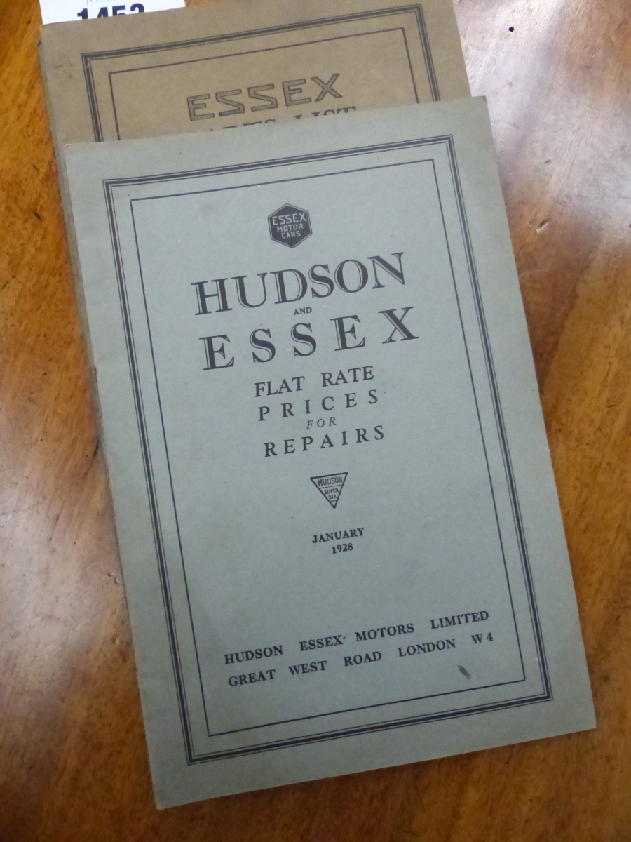 A HUDSON SUPERSIX PARTS LIST, AND ESSEX SIX CYL. INSTRUCTION BOOK, A HUDSON AND ESSEX PRICES FOR - Image 13 of 16