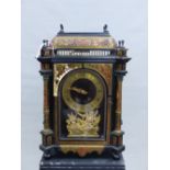 AN 18th C. AND LATER BOULLE CASED MANTEL CLOCK SIGNED J ARTUS PARIS BELOW A FIGURE OF ATLAS