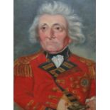 19th.C. ENGLISH SCHOOL. PORTRAIT OF A FLEET COMMANDER. OIL ON CANVAS. 75 x 64cms.