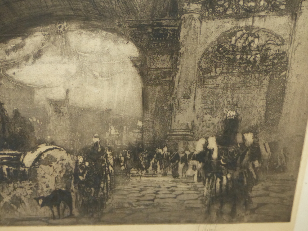 WILLIAM WALCOT (1874-1943). IN THE DAYS OF JUSTINIAN. SIGNED ETCHING AND AQUATINT. 49 x 67.5cms. - Image 4 of 7