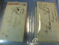 PRE-STAMP, POSTAGE PAID ENTIRE COVERS. 1837-1850 (8).