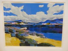 DONALD HAMILTON FRASER (1929-2009). ARR. SCOTTISH BEACH. PENCIL SIGNED LIMITED EDITION COLOUR PRINT.