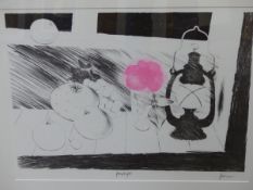 MARY FEDDEN (1915-2012). ARR. LAMPLIGHT. PENCIL SIGNED COLOUR PRINT. 46.5 x 61.5cms.