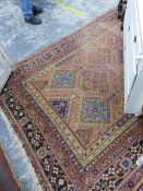 AN ANTIQUE PERSIAN TRIBAL RUG. 328 x 164cms.