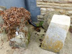 TWO STADDLE STONES AND TOPS.