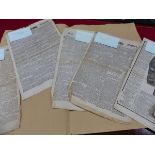 SEVEN COPIES OF THE TIMES REPORTING NAVAL VICTORIES AT COPENHAGEN AND TRAFALGAR, NELSONS DEATH AND