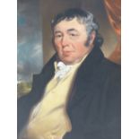 EARLY 19th.C. ENGLISH SCHOOL. PORTRAIT OF A GENTLEMAN, BELIEVED TO BE LAWRENCE RUSHTON, OIL ON