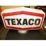THREE TEXACO PLASTIC FUEL PUMP GLOBES, TOGETHER WITH THREE TOY ADVERTISING MODELS FOR TEXACO AND A
