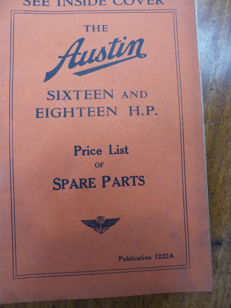 A HUDSON SUPERSIX PARTS LIST, AND ESSEX SIX CYL. INSTRUCTION BOOK, A HUDSON AND ESSEX PRICES FOR - Image 7 of 16