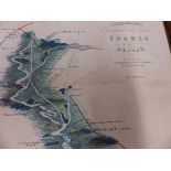 J REYNOLDS, TOMBLESONS PANORAMIC MAP OF THE THAMES AND MEDWAY, HAND COLOURED AND FOLDING INTO BOOK