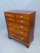 A GEORGIAN OAK CHEST OF TWO SHORT AND FOUR GRADED DRAWERS, EACH EDGED WITH MULTIPLE LINE INLAY