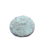 A ROMAN COPPER COIN WITH THE HEAD OF CALIGULA (EMPEROR 37-41 AD) ON ONE SIDE AND VESTA ENTHRONED