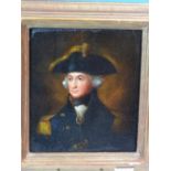 18th/19th.C. ENGLISH SCHOOL. PORTRAIT OF A NAVAL COMMANDER, REPUTED TO BE NELSON. OIL ON CANVAS