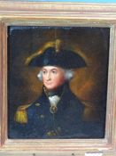 18th/19th.C. ENGLISH SCHOOL. PORTRAIT OF A NAVAL COMMANDER, REPUTED TO BE NELSON. OIL ON CANVAS