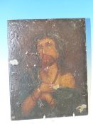 OLD MASTER SCHOOL. PORTRAIT OF CHRIST. OIL ON PANEL, UNFRAMED. 23 x 18.5cms.