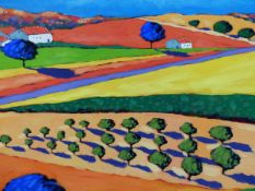 RICHARD PARGETER (b. 1976). ARR. A FRENCH PROVENCAL LANDSCAPE. SIGNED, OIL ON CANVAS, UNFRAMED. 76.5