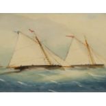 CHARLES TAYLOR JR (ENGLISH 19th.C. SCHOOL). 'CUTTER YACHT RACE'. WATERCOLOUR, LABEL VERSO. 18 x