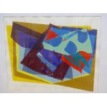 CONTEMPORARY SCHOOL. ABSTRACT COMPOSITION. PENCIL SIGNED LIMITED EDITION COLOUR PRINT. 65 x 79cms.