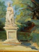 DUCHESS OF MARLBOROUGH (ROSITA SPENCER-CHURCHILL b.1943). ARR. A CLASSICAL STATUE IN PARKLAND. OIL