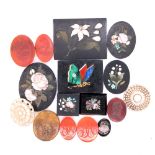 A GROUP OF PIETRA DURA AND CARVED HARDSTONE SEALS ETC, QUANTITY OF 16.