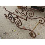 A WROUGHT IRON SCROLL LOW TABLE FRAME.