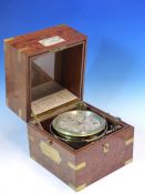 A YEW WOOD CASED FRODSHAM AND KEEN MARINE CHRONOMETER RETAILED BY J SEWILL, LIVERPOOL, THE