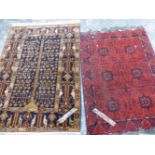 TWO AFGHAN BELOUCH RUGS. 150 x 108cms AND 170 x 120cms (2).