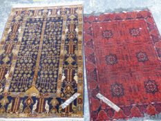 TWO AFGHAN BELOUCH RUGS. 150 x 108cms AND 170 x 120cms (2).