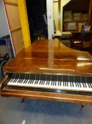 A 19th.C. WALNUT CASED GRAND PIANO, BY ROBERT WORNUM AND SONS.