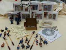 A COLLECTION OF GAUGE 1 RAILWAY AND TRACKSIDE FIGURES AND ACCESSORIES INCLUDING PREISER.