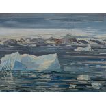DAVID SMITH (1930-1999). ARR. ICE FLOES ANTARCTICA. INDISTINCTLY SIGNED AND DATED 1976,