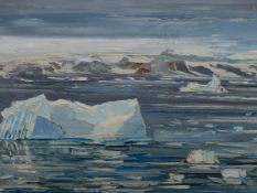 DAVID SMITH (1930-1999). ARR. ICE FLOES ANTARCTICA. INDISTINCTLY SIGNED AND DATED 1976,